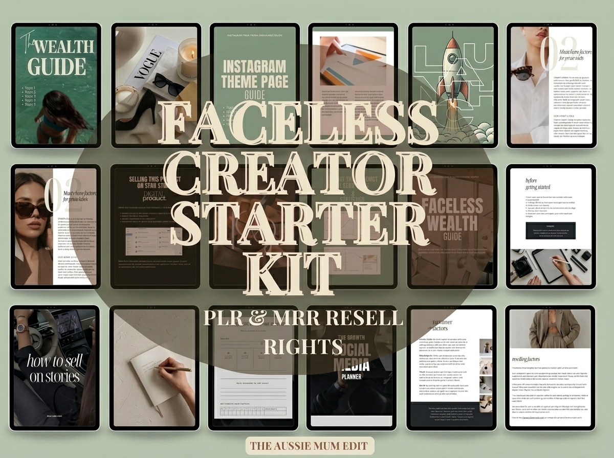 Faceless Creator Starter Kit | PLR & MRR Digital Products